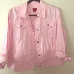 CHAPS pink jean jacket LARGE